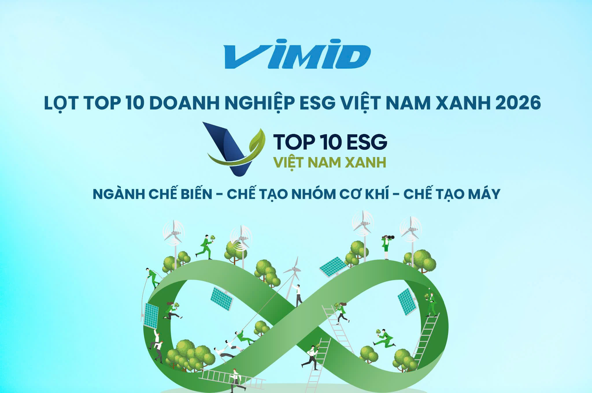 VIMID lọt Top 10 ESG Việt Nam Xanh 2026 ngành Chế biến – Chế tạo: Khẳng định vị thế trong chuẩn mực phát triển mới lĩnh vực vận tải – logistics