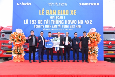VIMID bàn giao giai đoạn 1 - 153 xe tải Howo NX 4x2 cho Vận tải Yunyi Việt Nam - Bước khởi đầu hợp tác chiến lược vì mục tiêu phát triển bền vững ngành Vận tải - Logistics