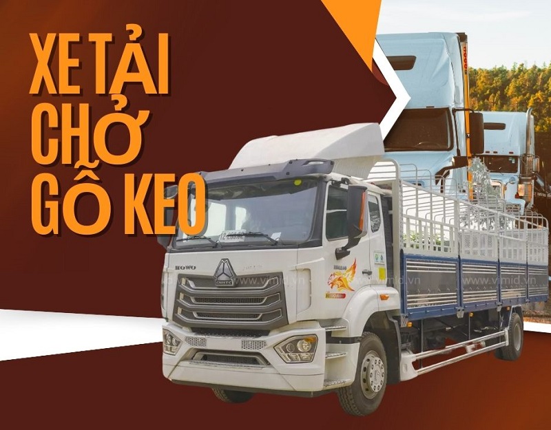 Xe tải chở gỗ keo