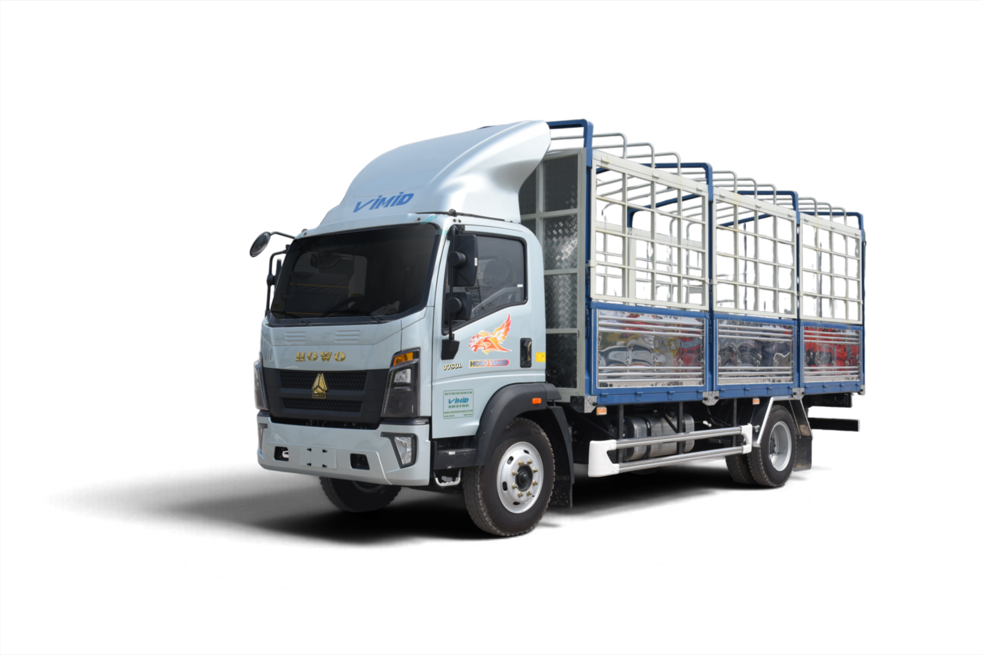 Xe tải thùng HOWO V750L 4x2 khung mui nâng bửng hông 6M3