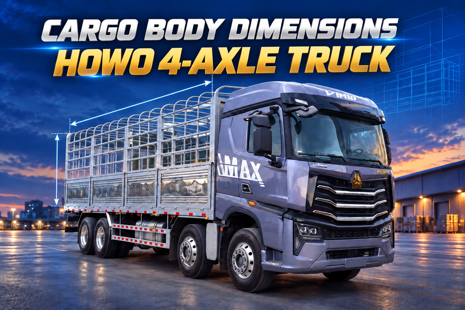HOWO 4-Axle Truck Body Dimensions: Specifications for Each Version 1 HOWO 4-axle truck body dimensions