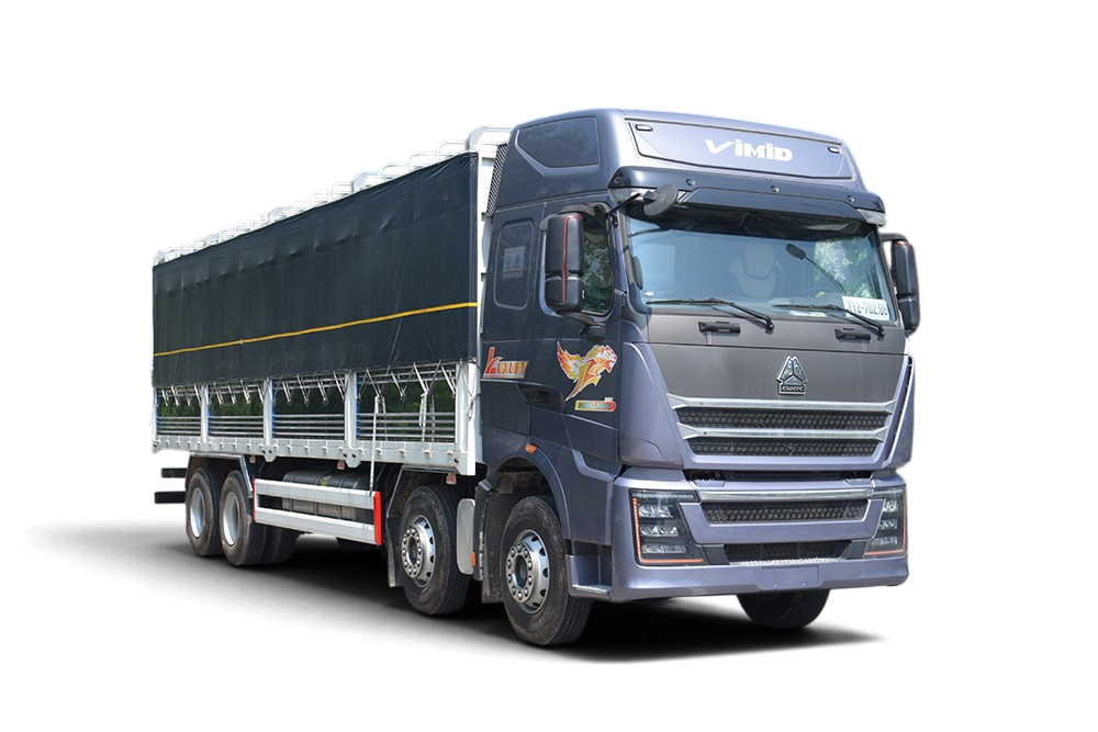 Xe tải thùng HOWO TH7 350 8x4 khung mui nâng bửng hông 9M7 1 Xe tải thùng HOWO TH7 350 8x4 khung mui nâng bửng hông 9M7