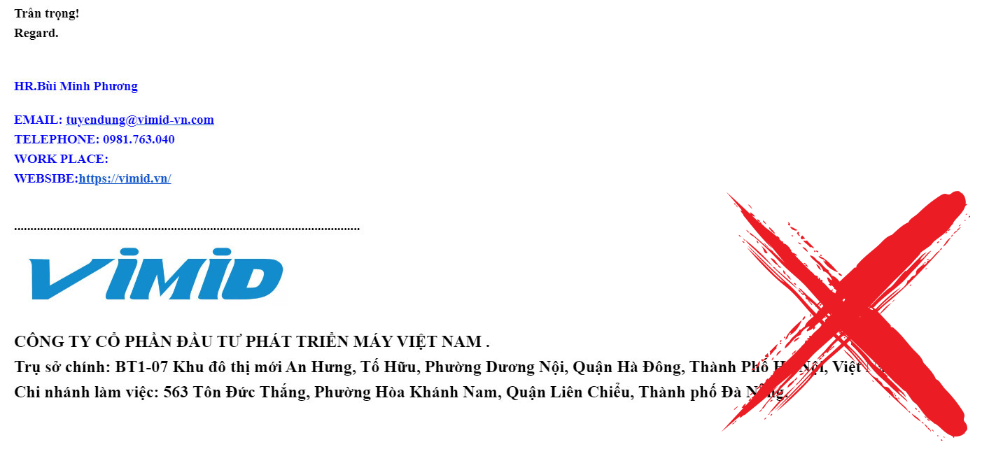 VIMID ( MCK: VVS) cảnh báo mạo danh tuyển dụng 4 VIMID ( MCK: VVS) cảnh báo mạo danh tuyển dụng
