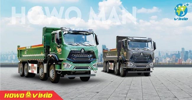 Xe tải Howo có thiết kế mạnh mẽ, có phần “hầm hố” nên trông rất chắc chắn và khỏe
