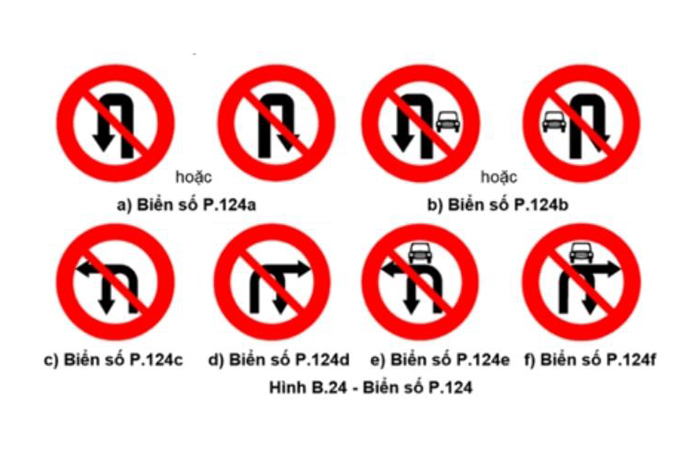 Biển cấm rẽ trái và quay đầu xe theo quy định mới 